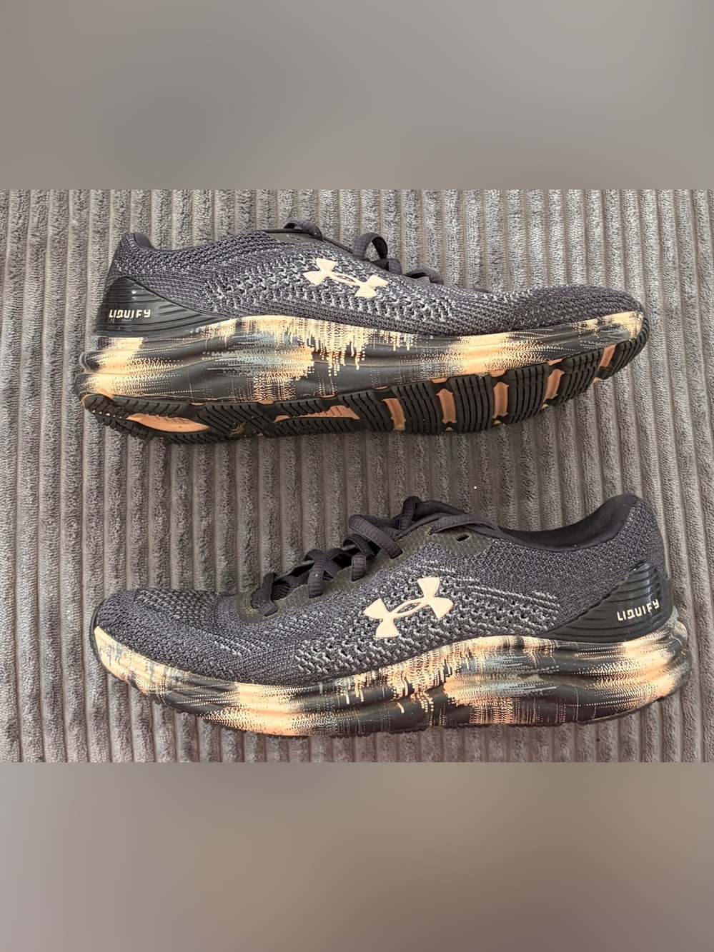 Under Armour Kids Black Sneakers with Bronze Accent Brush